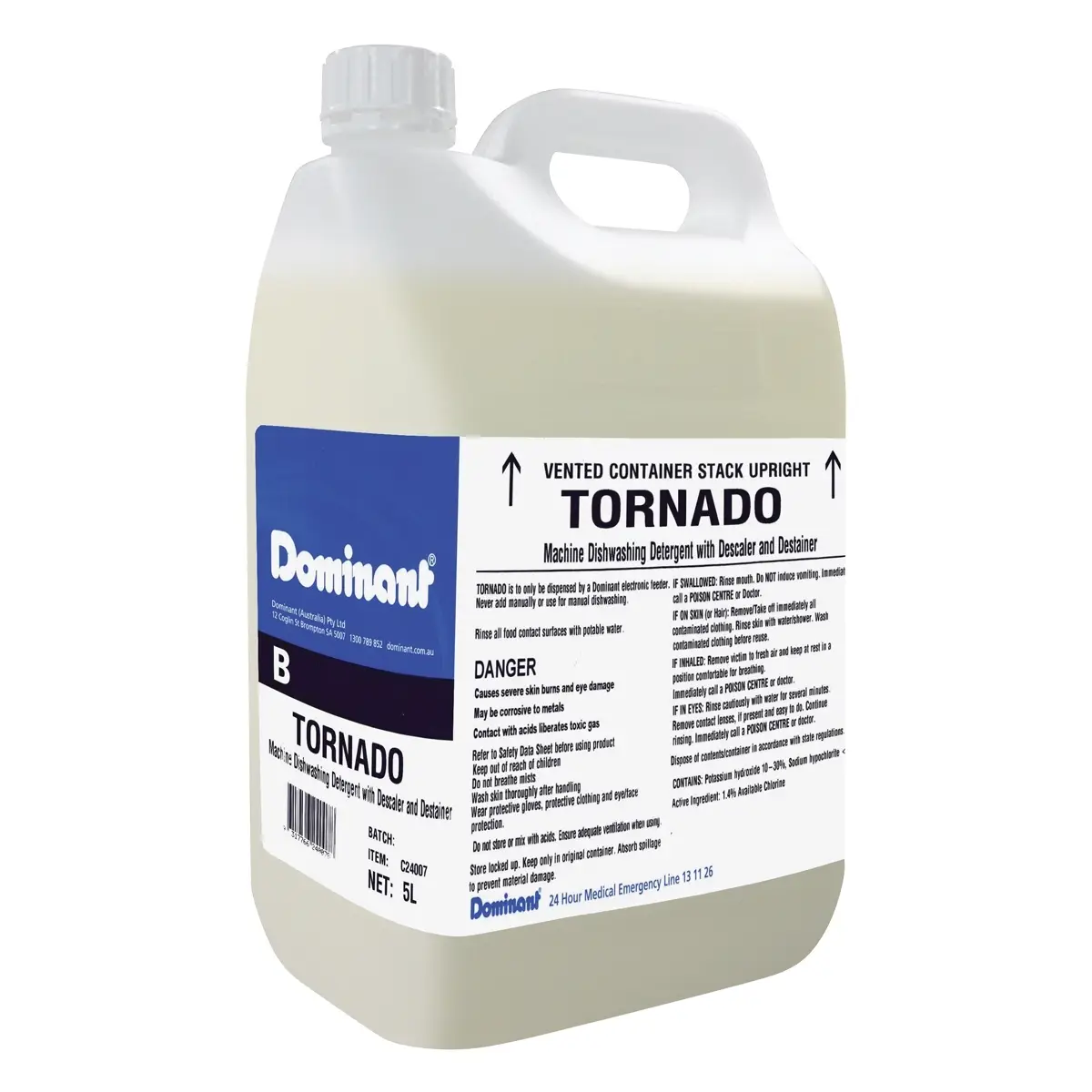 Tornado Chlorinated Dishwashing Detergent 5L Bottle