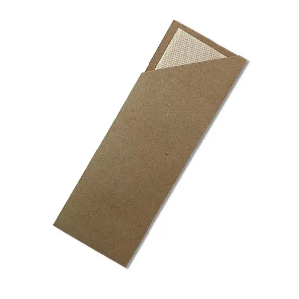 Kraft Cutlery Pouch With Bamboo Napkin 1000s