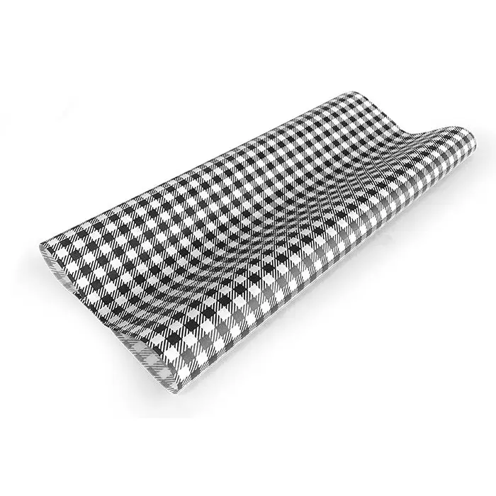 #Greaseproof Paper Gingham Black Large 400 X 330mm - 200/Ream