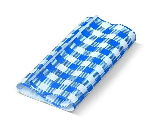 #Gingham Printed Greaseproof Paper Blue 190 X 300