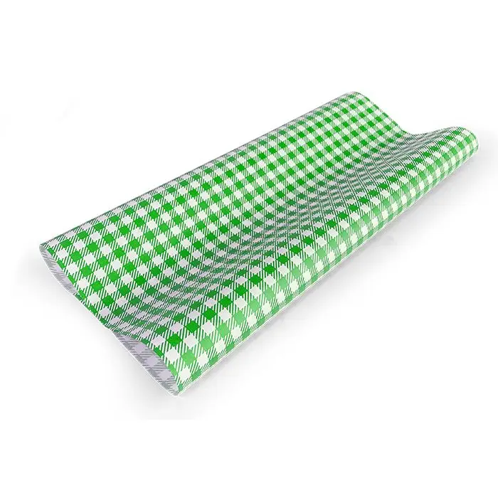 #Greaseproof Paper Gingham Green Large 400 X 330mm - 200/Ream