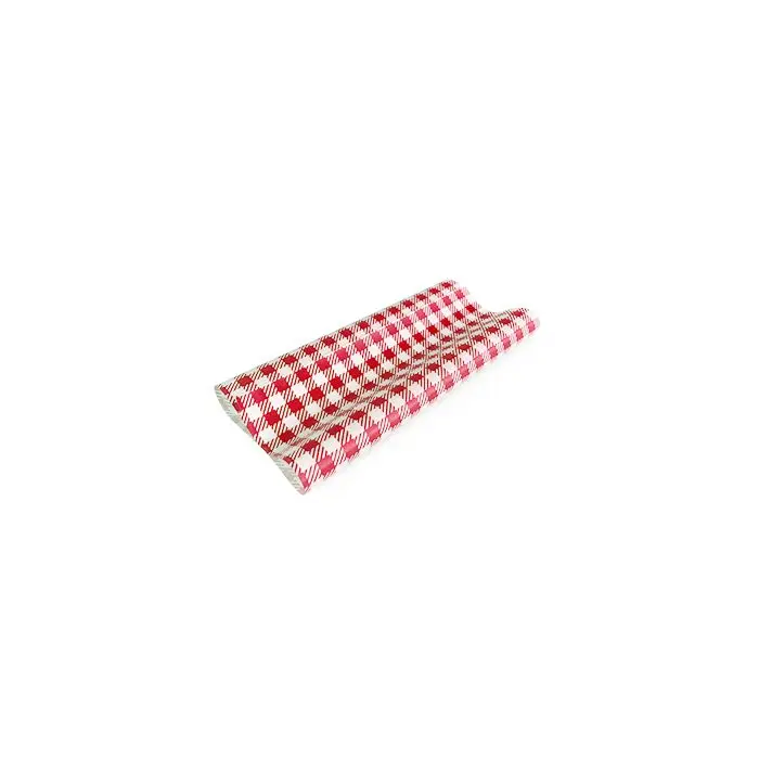 #Greaseproof Paper Gingham Red Half 190 X 150mm - 400/Ream
