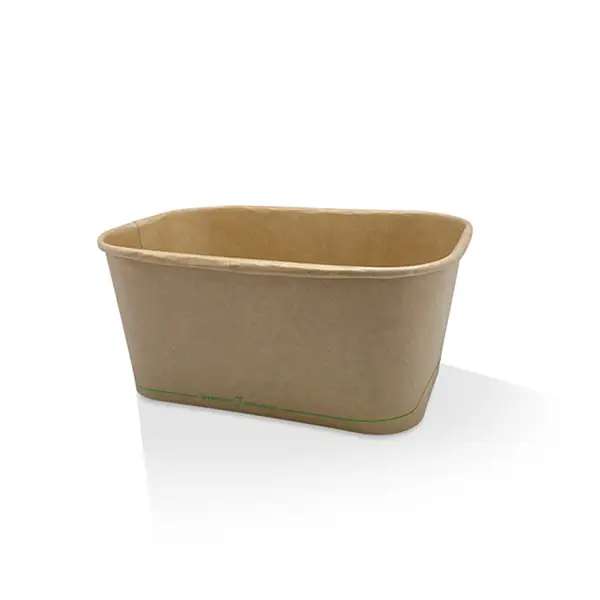 PLA Coated Kraft Rectangular Container 1000ml 300s