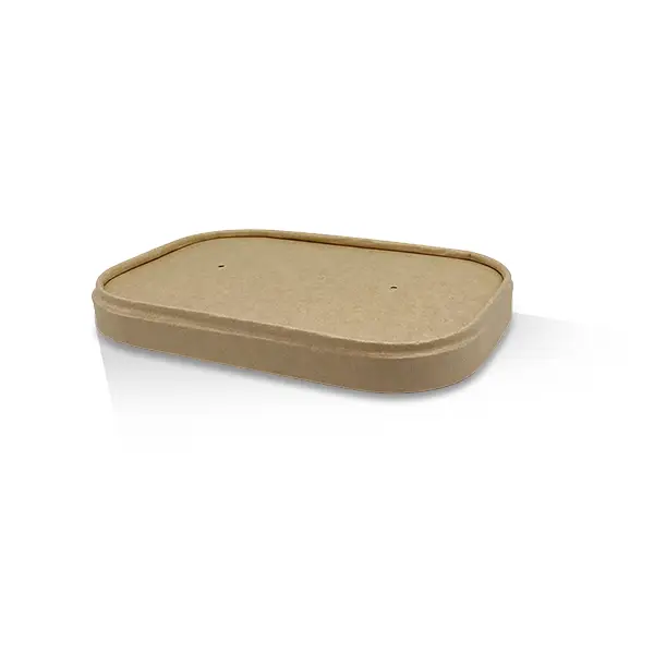 PLA Coated Kraft  Rectangular Container Lid- Fit 500-1000ml 300s
