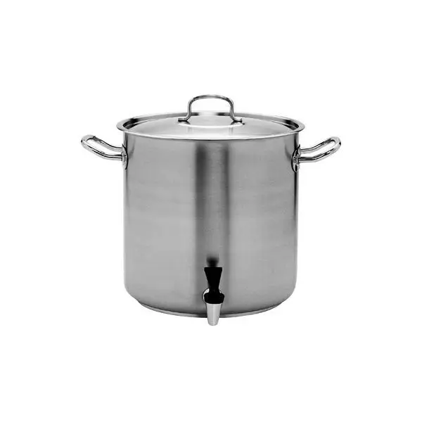 Pujadas Stockpot-18/10, W/Cover & Tap, 350X350Mm/33.6Lt 