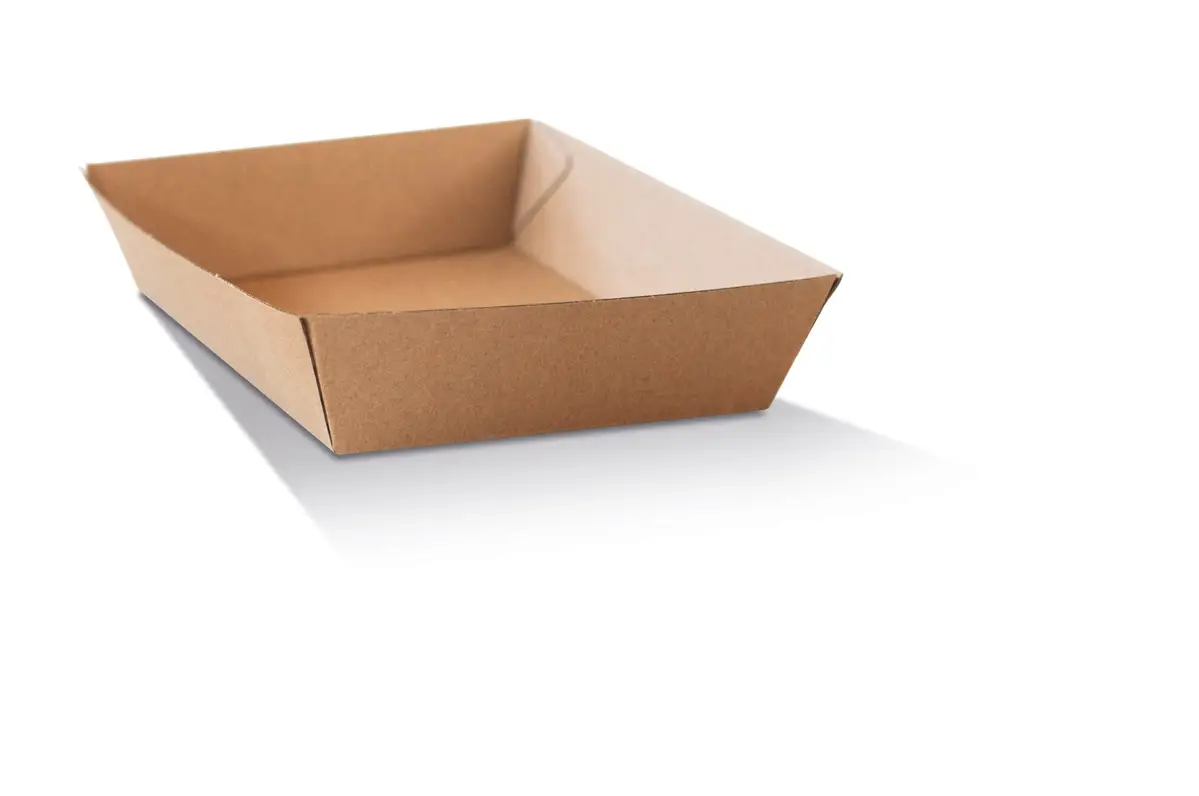 Tray Square/Brown Corrugated Plain/Brown 250s