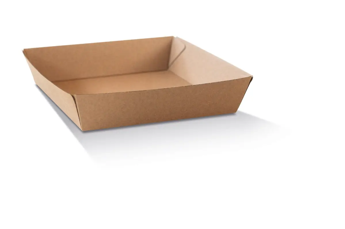 Tray Large/Brown Corrugated Plain/Brown 250s