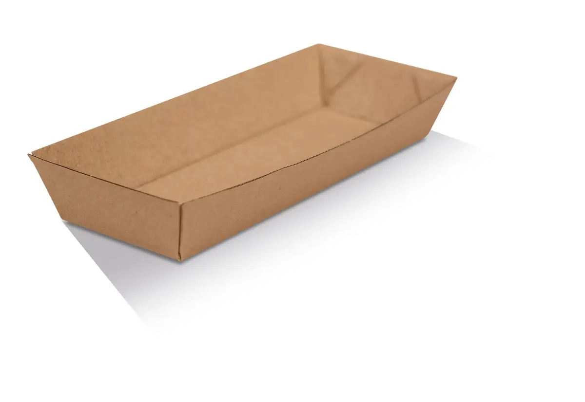 Hot Dog Tray/Brown Corrugated Kraft/Plain 600s