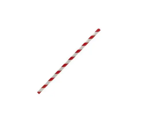 Paper Straw Cocktail- Red StriPE 2500s