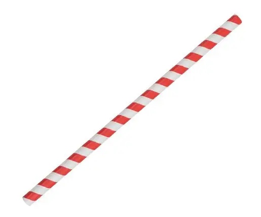 Paper Straw Jumbo- Red StriPE 2500s