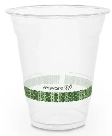 12oz (360ml) Premium PLA Cold Cup - Clear/Green Leaf  - 96 Series