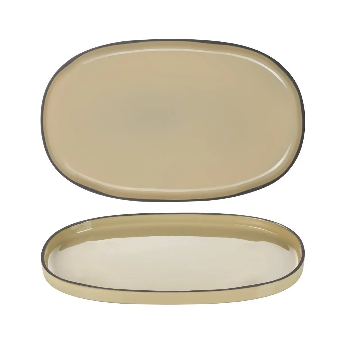 Revol Caractere Oval Service Plate 355x218mm Nutmeg