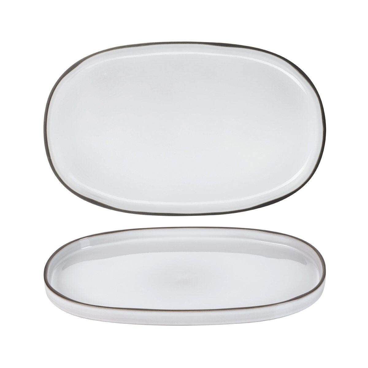 Revol Caractere Oval Service Plate 355x218mm White Cumulus