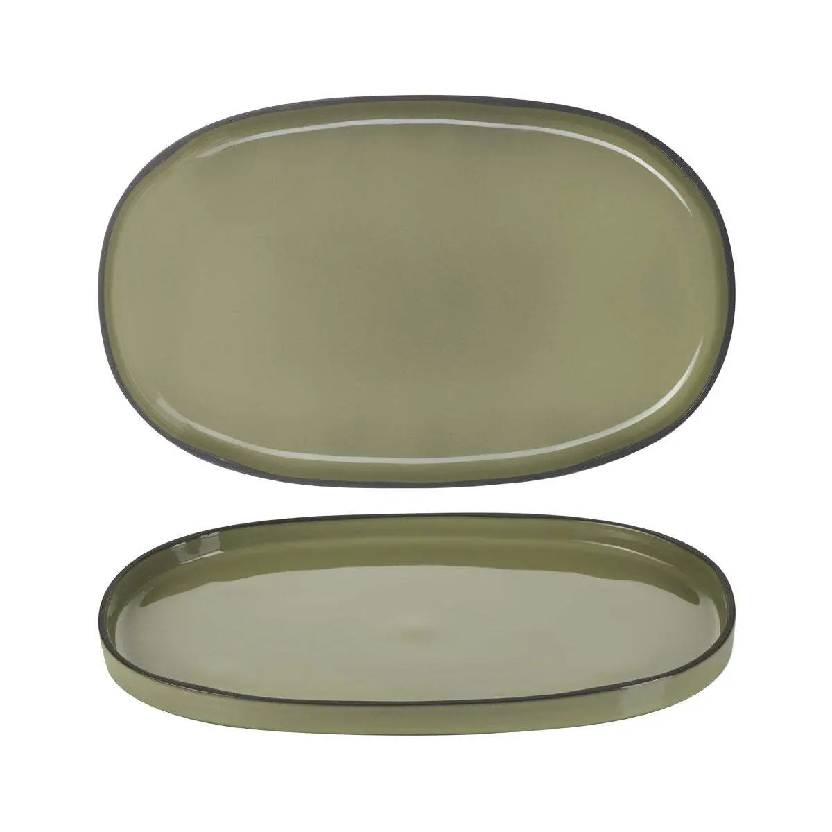 Revol Caractere Oval Service Plate 355x218mm Cardamon