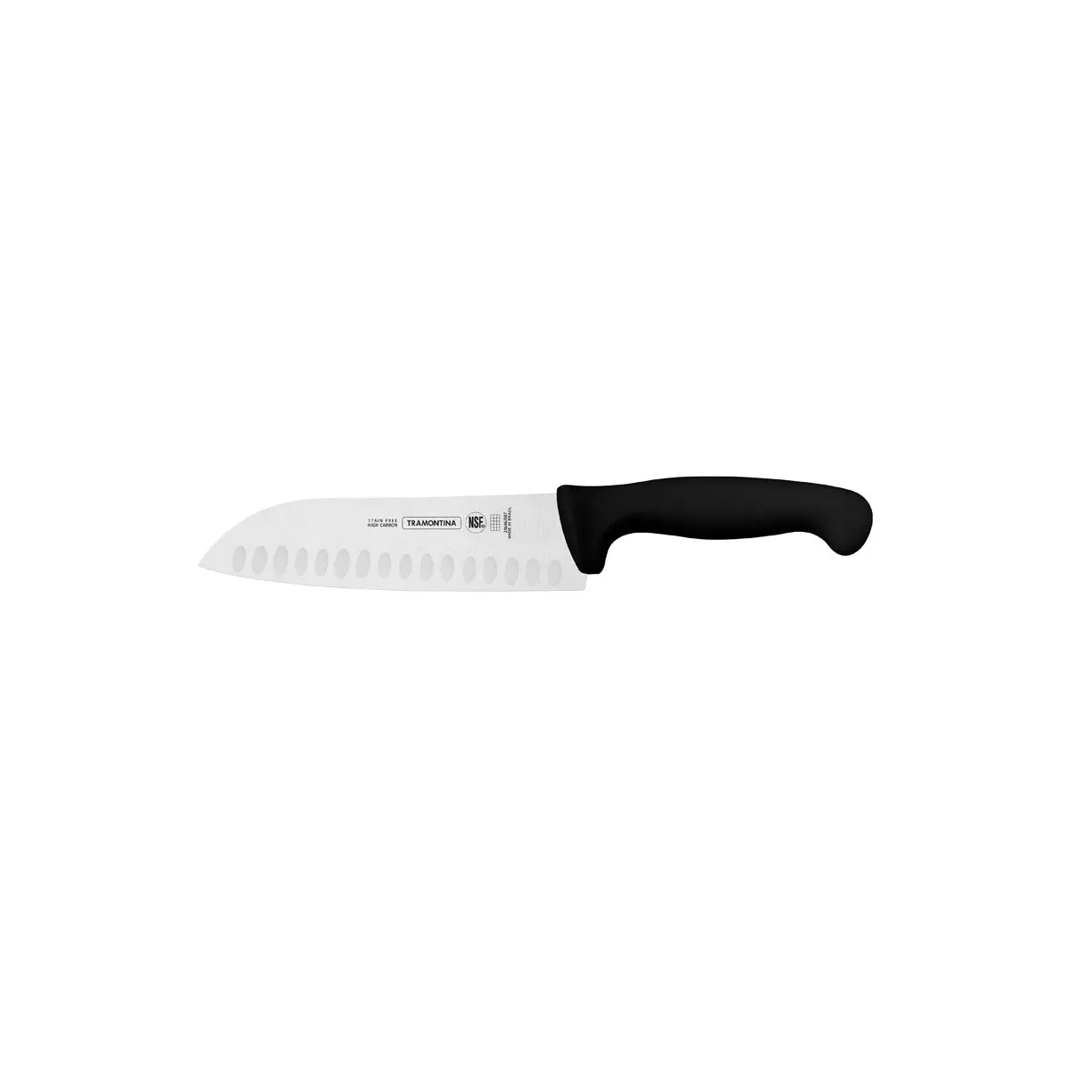 Tramontina Professional Master Black Handle Santoku Knife Fluted 170mm