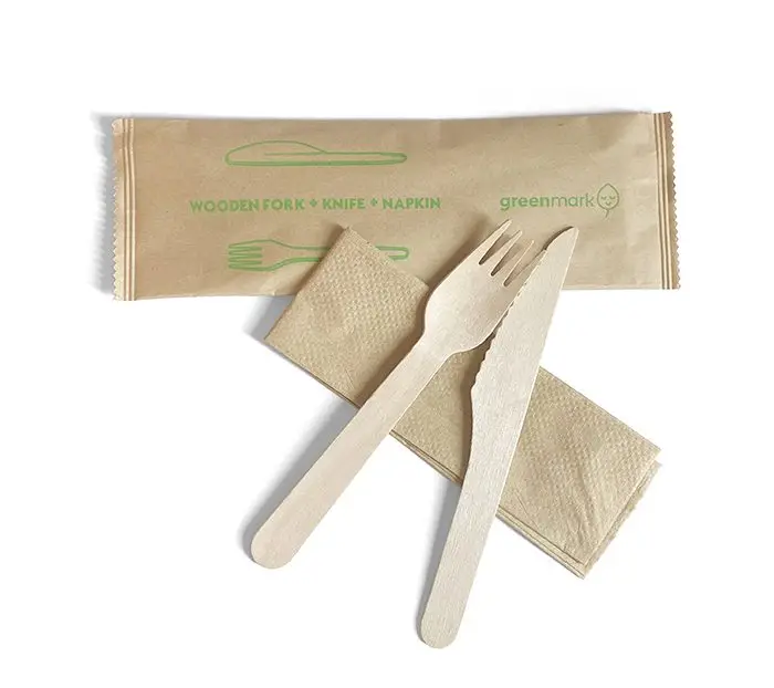 Wooden Fork Knife Napkin Set 400set/Ctn