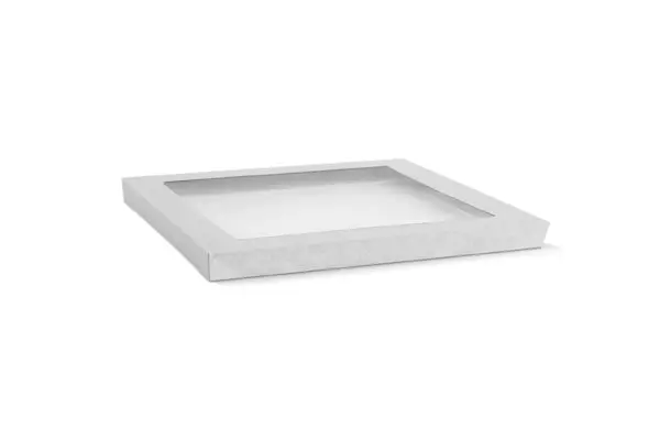 Rectangle White Catering Tray Lid--PET Window Medium-100/Ctn