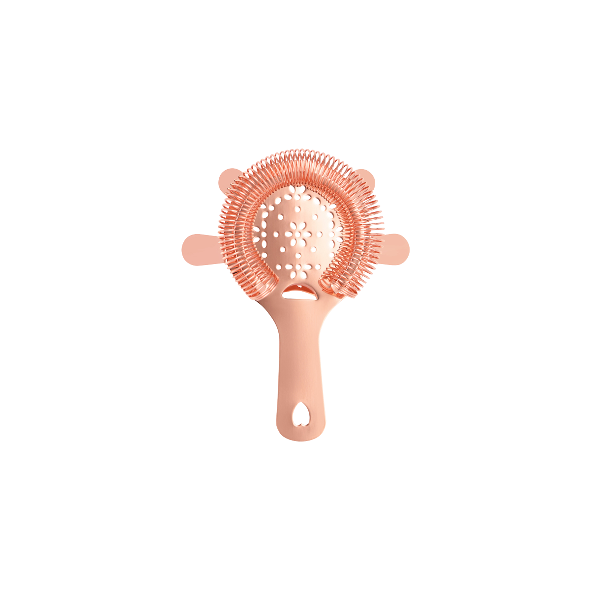 Zanzi 4 Prong Hawthorn Strainer with Flat Handle Rose Gold