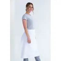 Prochef White Poly/Cotton 3/4 Waist Apron 86x70